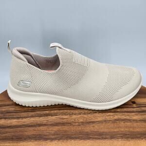 Skechers Ultra Flex Shoes Women's 9 Taupe Slip On Athletic Walking Sneakers